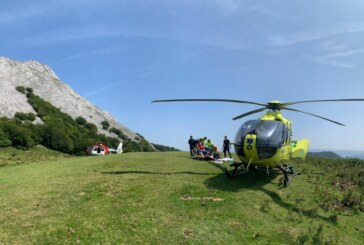 Un montañero de 64 años es rescatado en helicóptero tras sufrir una caída en el Anboto