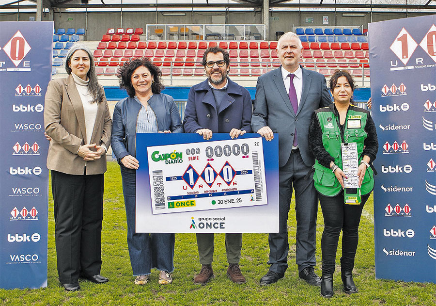 El cupón de la ONCE se viste de azul por el centenario del Amorebieta