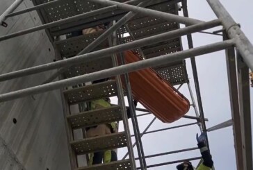 Complicado rescate en altura de un operario de las obras del TAV
